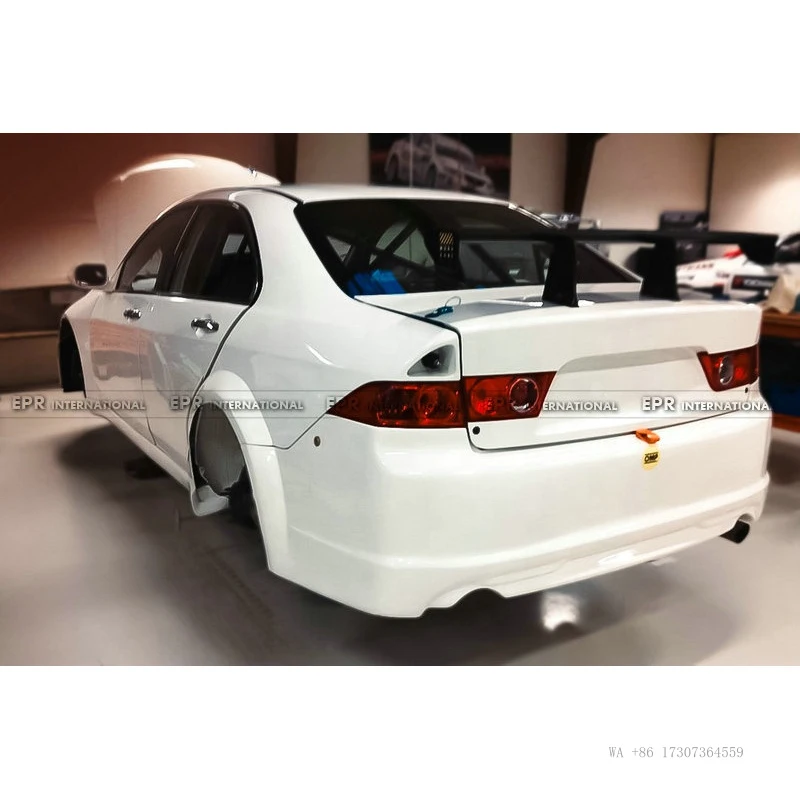Фото Новые широкие задние выхлопные патрубки для бампера Honda Accord CL7 WTCC Type 2005-2008 (рестайлинг), крепление на болтах, универсальная установка, стекловолокно №3