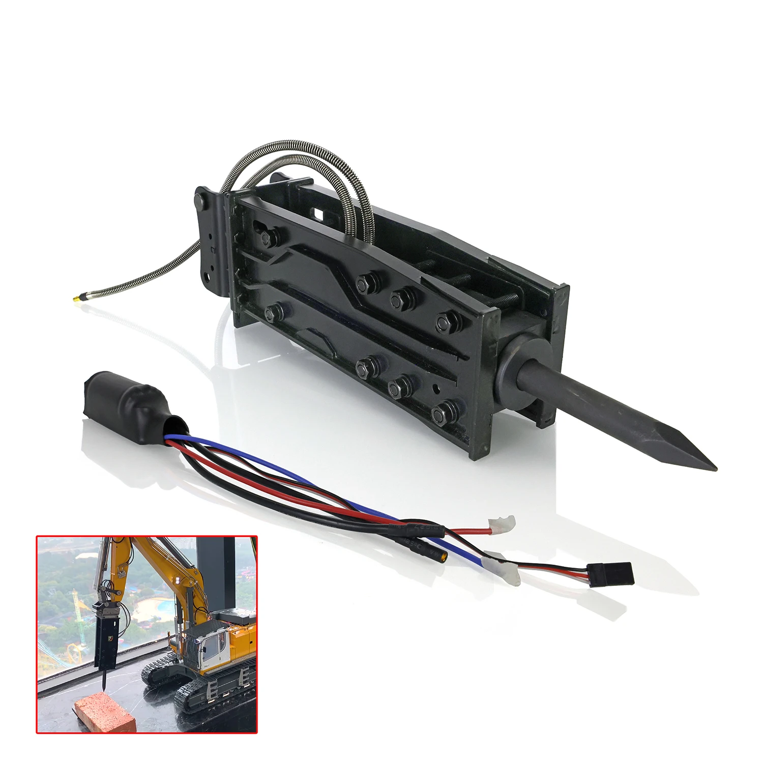 

1/14 Rc Excavator Spares Breaker Hammer Head Crusher For Huina K970 Hydraulic Toys Remote Control Model Diy Parts Th20304-SMT7