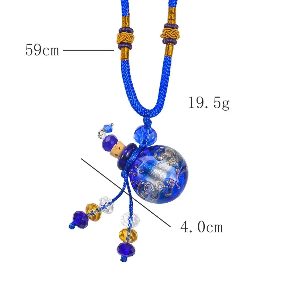 

Perfume Bottle Pendant Necklace Incense Locket Scented Essential Oil Urns Fur Keepsake Liuli Handmade Jewelry Openable Tassel