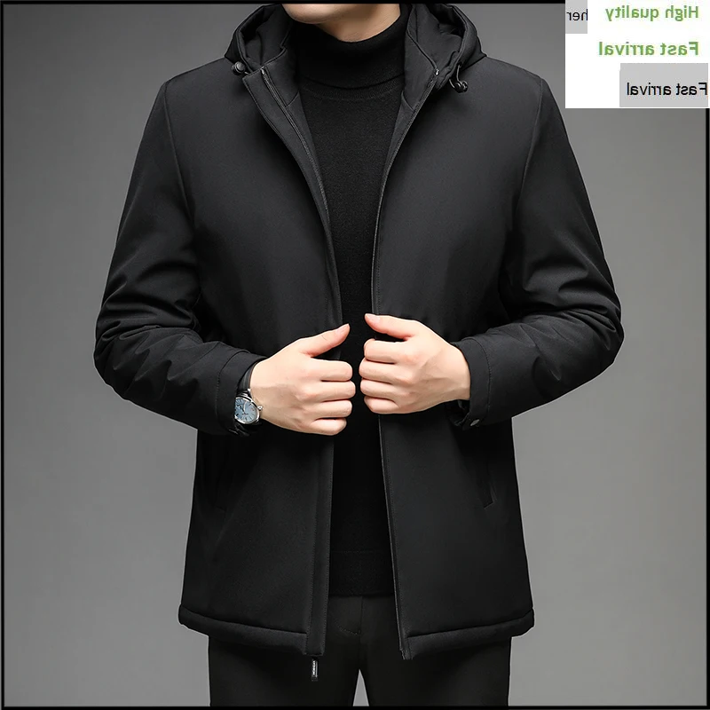 Winter High Quality 2023 Brand Casual Fashion Long Outwear 90% White Duck Down Coat Men Windbreaker Jacket With Hooded Clothing