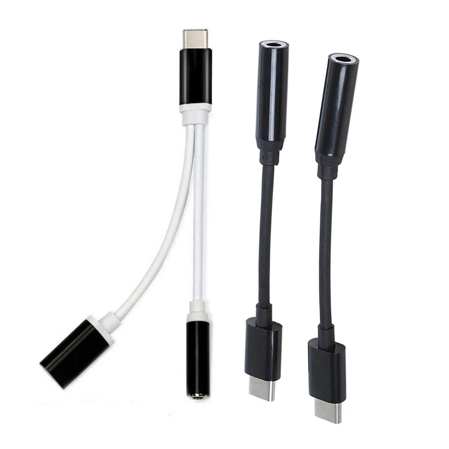 1x черный USB TYPE-C to 3 5 внешний кабель для наушников адаптер зарядки телефона и 2 шт. в