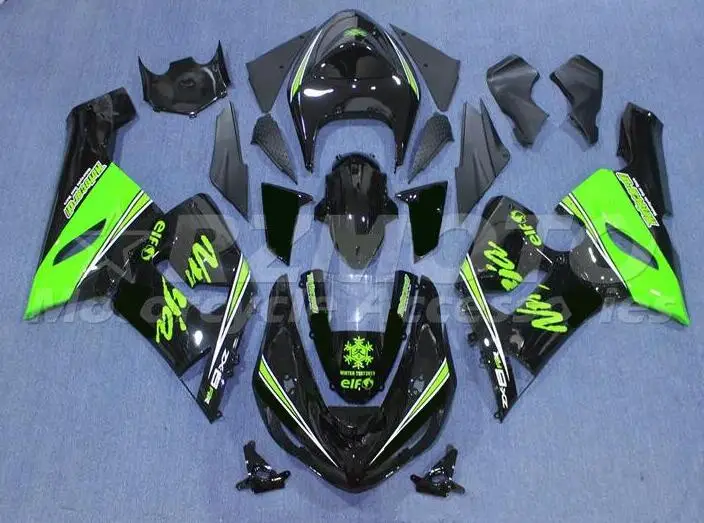 

4Gifts New ABS Fairings Kit Fit For Kawasaki Ninja ZX-6R 636 2005 2006 05 06 6R Bodywork set Custom Free elf Green