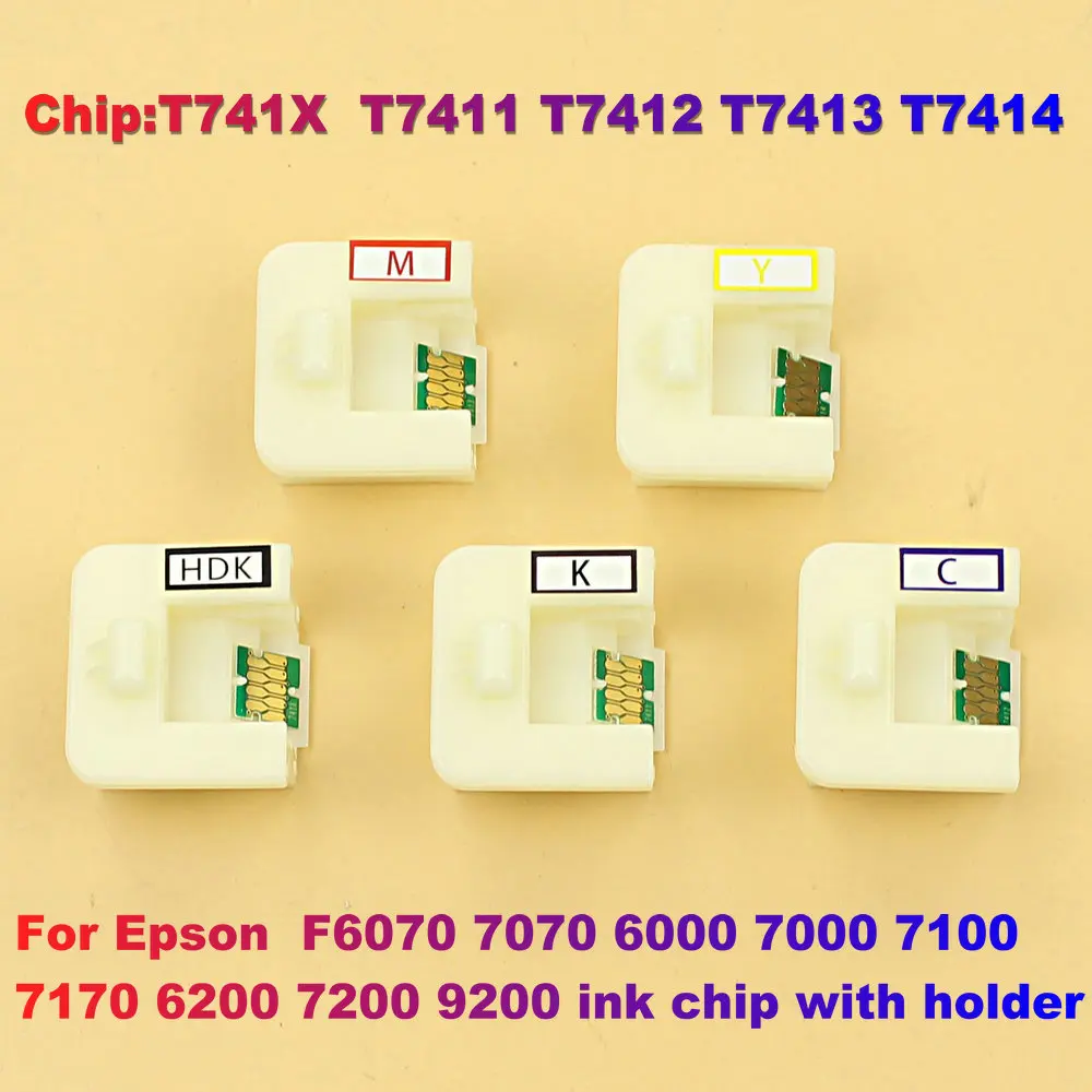 

Ink Chip T741X-7414 Chip Cap Stable Cartridge Chip With Holder for Epson Surecolor F6070 7070 6000 7000 7100 7170 6200 7200 9200