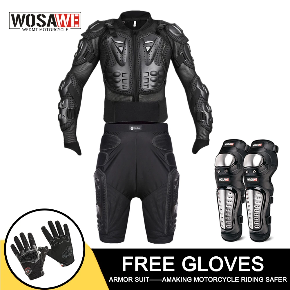 WOSAWE Motorcycle Jacket Men Full Body Armor Motorcyclist Armor Moto Motocross Racing Jacket Riding Motorbike Protection Suit