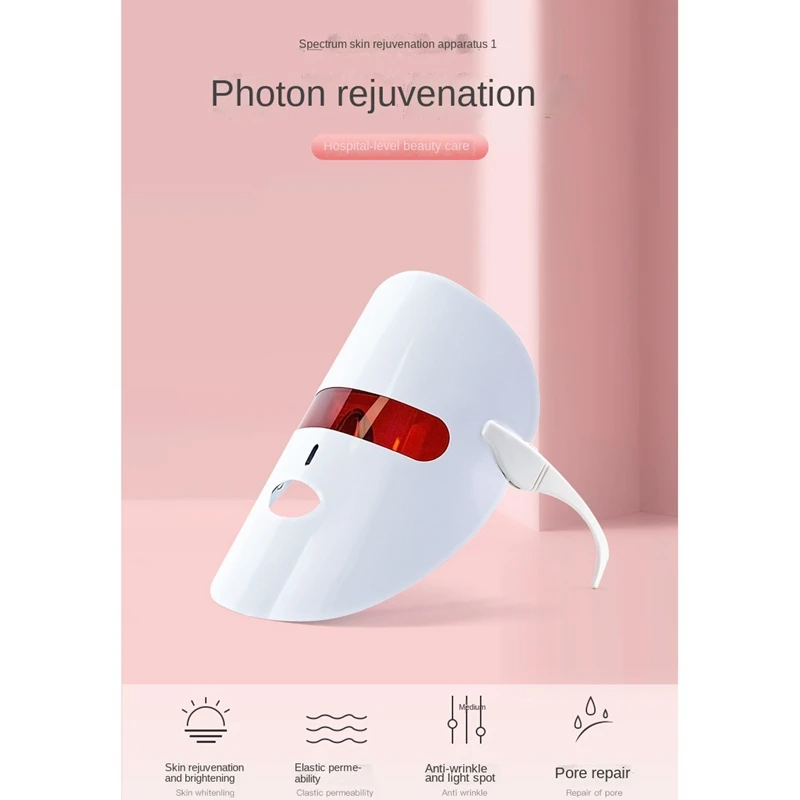 

LED Colorful Mask Red And Blue Light Beauty Instrument Mask Instrument Seven-Color Beauty Mask Spectrometer Skin Beauty