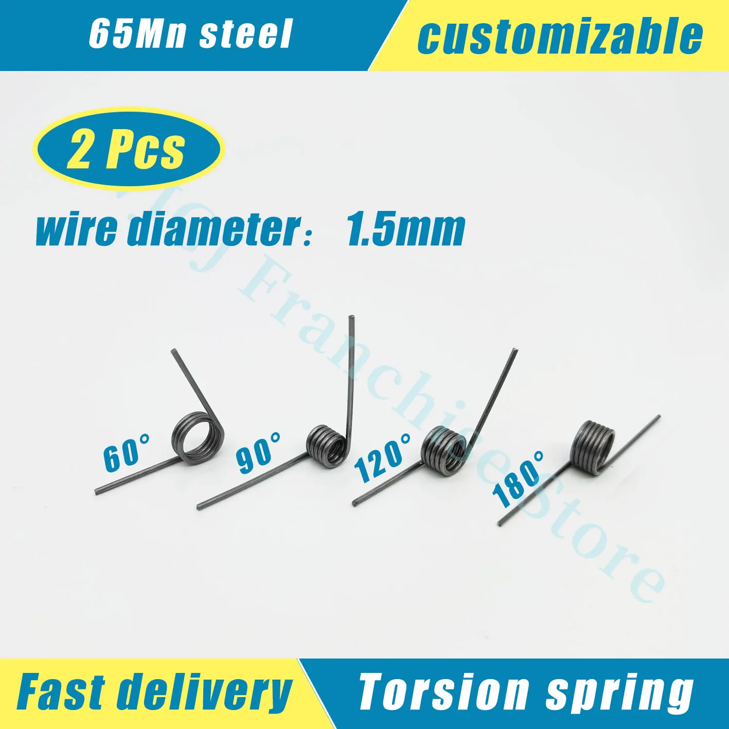 

V-Shaped Torsion Spring Wire Diameter1.5Mm Return Spring Hairpins 180/120/90/60 Degree 3/6/9Coils Mini Coil Spring