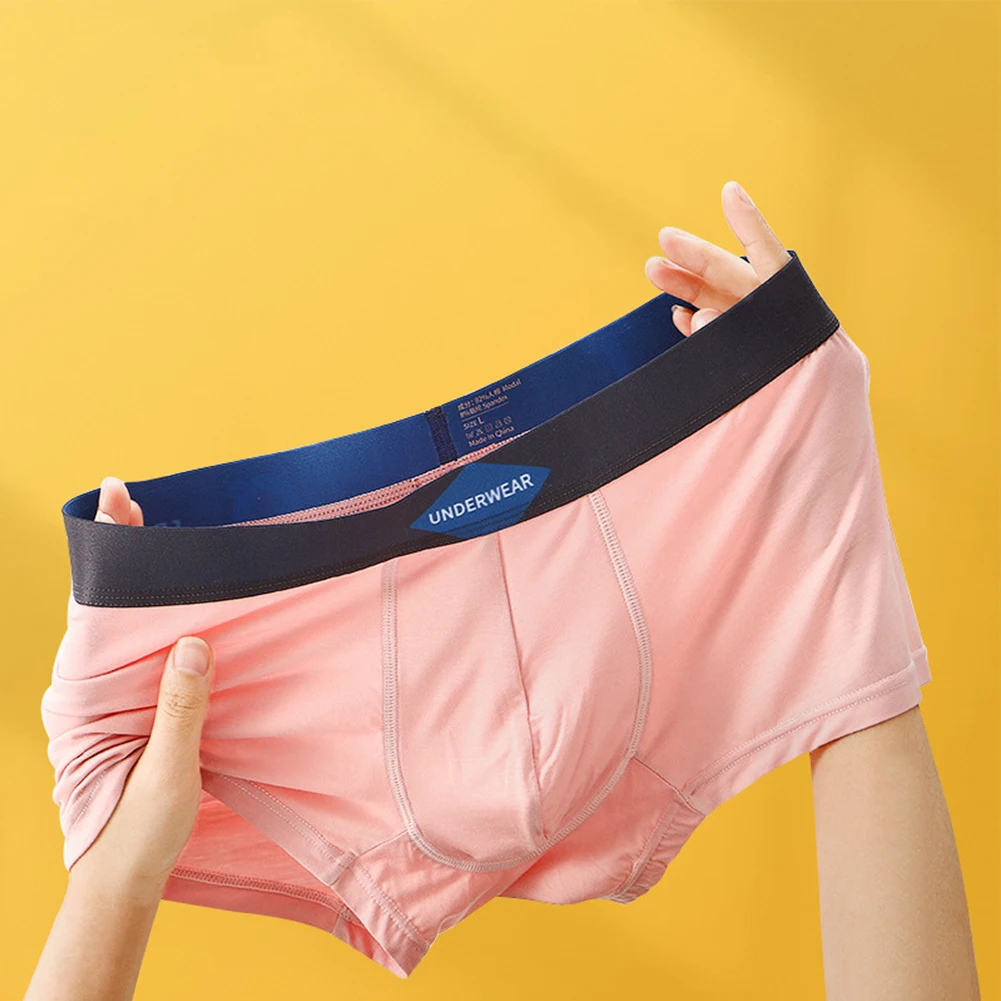 

Men Trunks Soft Pouch Boxer Briefs Summer Thin Breathable Underwear Shorts Fashion Young Modal Underpants Slip Homme Knickers