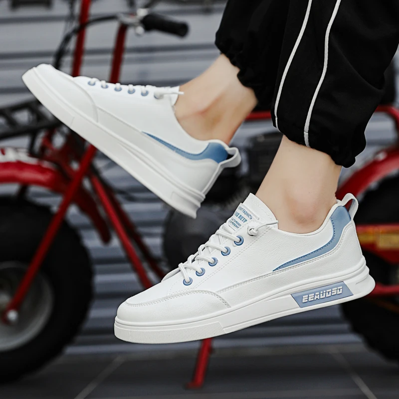 

2022 New Men Casual Shoe Low Top Pu Leather Shoes For Men Comfortable Men Flats Footwear Outdoor Fashion Men Shoes