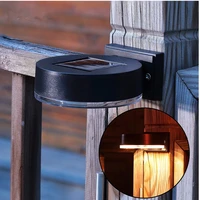 outdoor solar wall light villa courtyard fence garden fence light round black two color waterproof light control induction