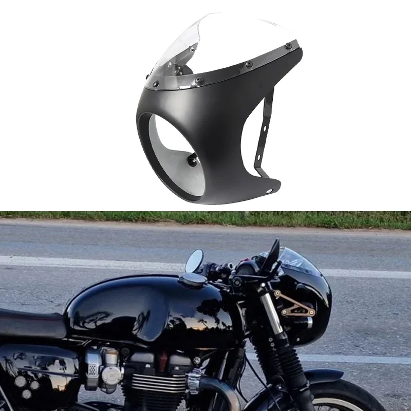 Для Harley Honda Cafe Racer ретро мотоцикл передняя фара обтекатель лобового стекла 7
