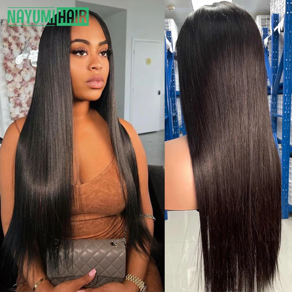 100% Human Hair Wigs 5*5 HD Swiss Lace Closure Wig Wear And Go Glueless Wigs Malaysian Straight Remy Human Hair Wigs For Women