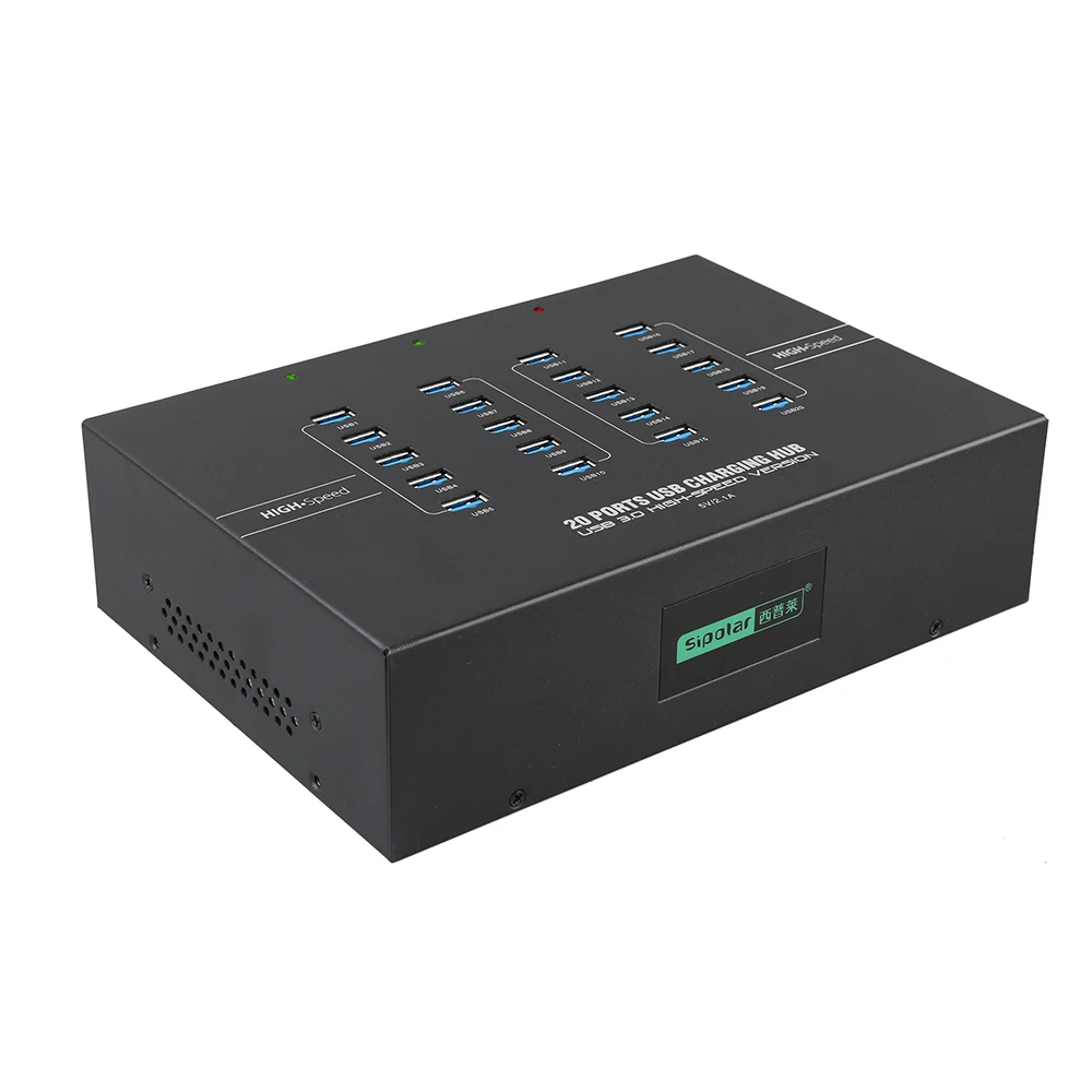 Sipolar A223 20 портов 5 Гб скоростной бокс Форма USB 3,0 данные и 2.1A зарядное устройство Hub для планшетов телефонов Ipad Iphone ремонт Восстановленный