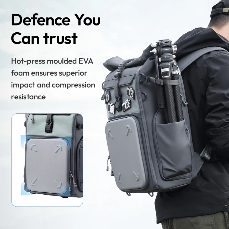 Ulanzi BP04 23L-27L Рюкзак с твердым корпусом для камеры путешествий на открытом воздухе