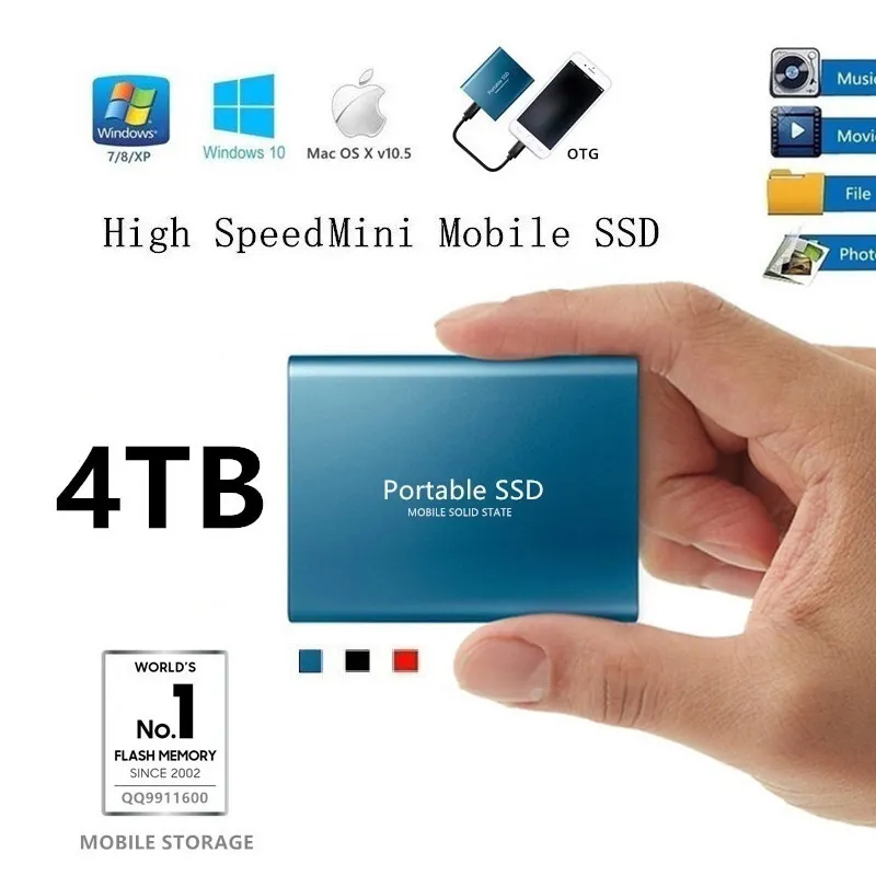 Портативный SSD Type-C USB 3 1 8 ТБ 16 30 жесткий диск 500 Гб 4 внешний M.2 для ноутбука