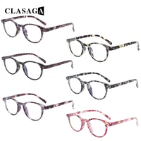 clasaga fashion print flower frame reading glasses rectangular men and women hd readers diopter 06 0