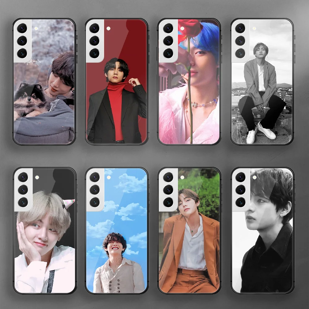 

Bang V Kim Tae Hyung Tan Kpop Tempered Glass Phone Case Cover For Samsung Galaxy A S 9 12 13 20 21 22 32 33 Fe 5G Plus Ultra