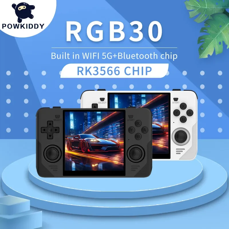 

Хит продаж, Карманная игровая консоль POWKIDDY RGB30 в стиле ретро, 720*720, 4 дюйма, Ips-экран, встроенный Wi-Fi, RK3566, с открытым исходным кодом, детский подарок