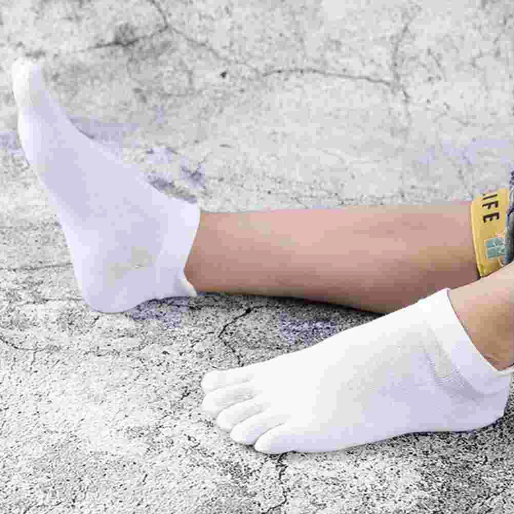 4 Pairs Men's Short Toe Socks Simple Five-toed Open Casual Cotton Skin-friendly Man Breathable