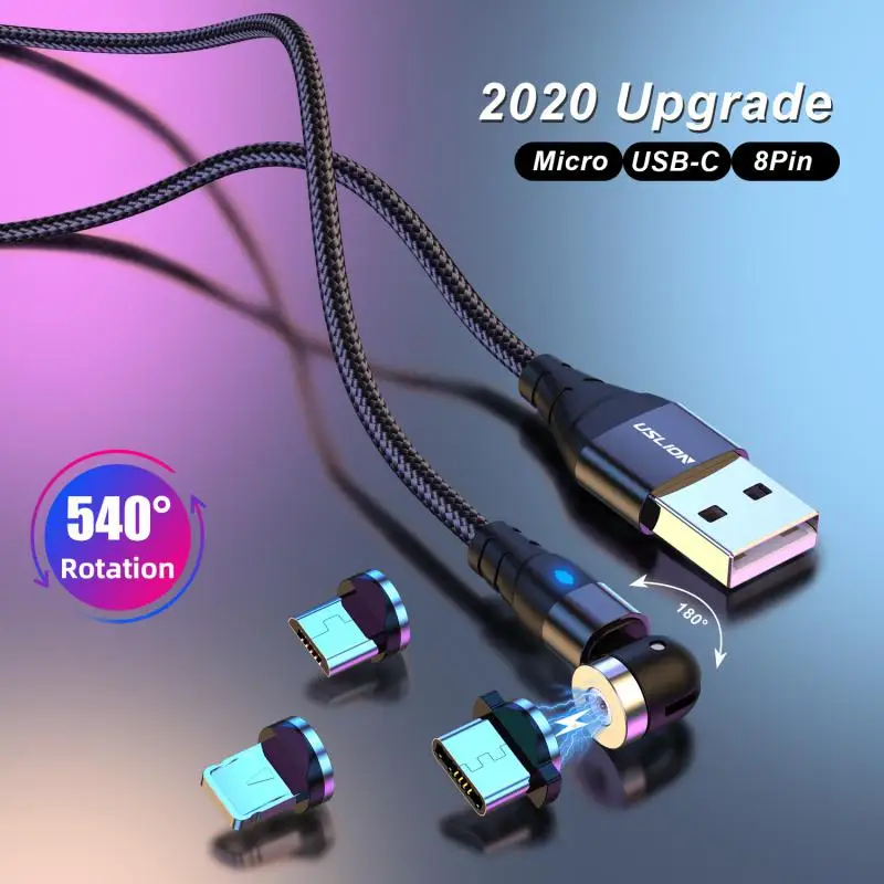 

2.4A Charge Cable Magnetic Charge Cable Type C Micro USB Mobile Phone Charger Fast Charging Cable Universal For Android Phones