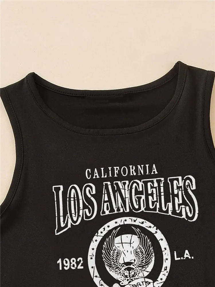Укороченный топ в стиле High Street с графическим принтом букв женская летняя одежда