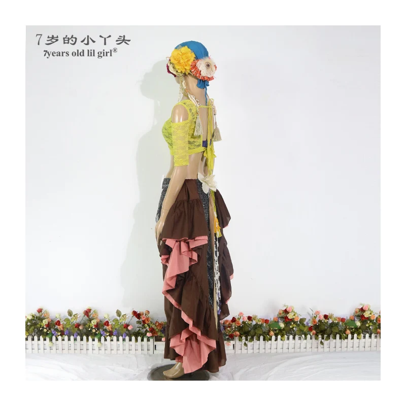 Кружевной топ для танца живота Ats Tribal Choli Drop с короткими рукавами BBB07