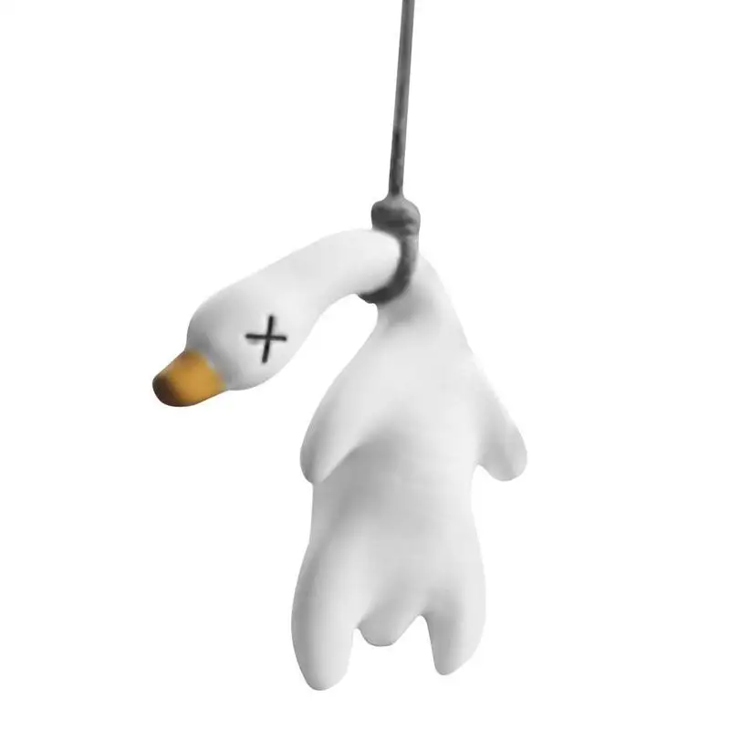 

Свисающая утка, украшение для автомобиля, забавное мультяшное обжарка, искусственное украшение для автомобиля, интерьер автомобиля