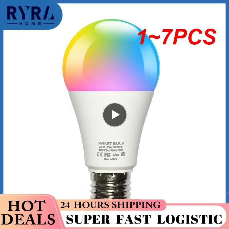 

1~7PCS Tuya Wifi/ Smart Bulb Alexa Led Lamp E27 RGB Smart Light Bulbs 110V 220V Smart Lamps For Assisatnt Smart