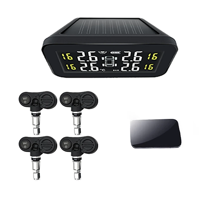 

TPMS Solar Power Intelligent Wireless 4 Tire Smart Car Pressure Monitor System Accessories For Car