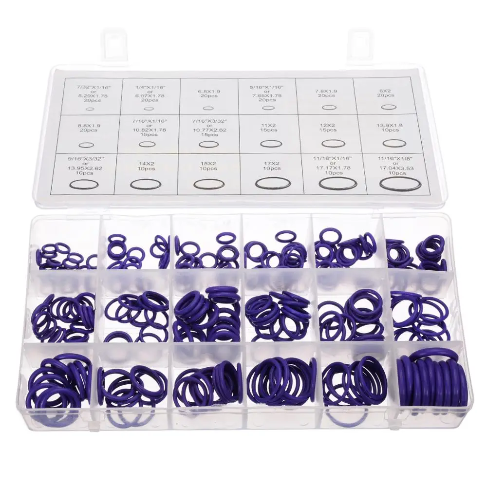 

New 270pcs/set Assortment Rubber O-Ring Seals Washers Gasket Air Conditioning Pumbs For Car Washers Home Tool