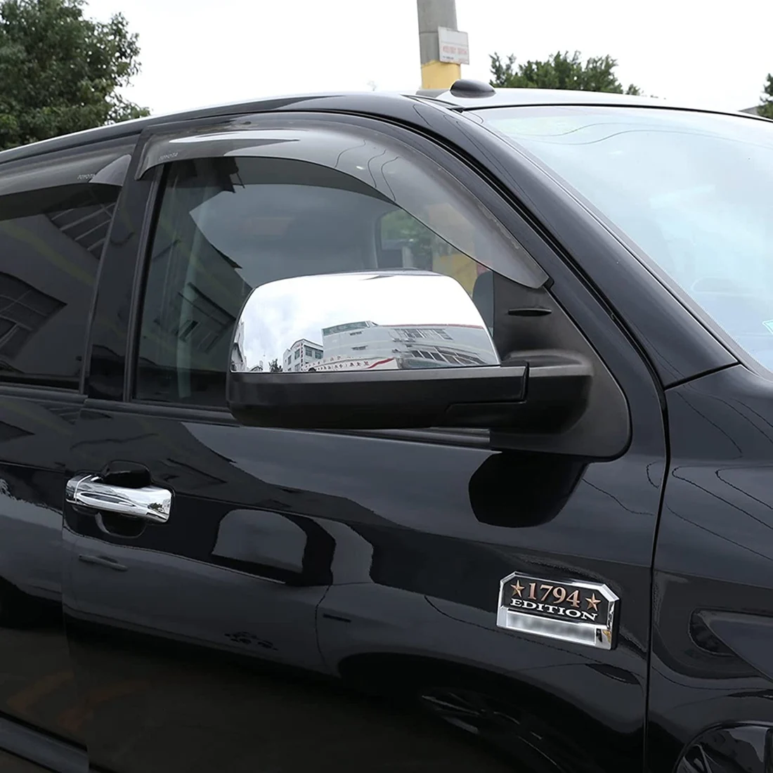 

For Toyota Sequoia Tundra- Crew Max Car Rearview Side Mirror Cover Trim Sticker Exterior Accessories, Silver