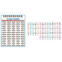 piano keyboard sticker with piano chords chart key music graphic exercise poster stave piano chord practice chart