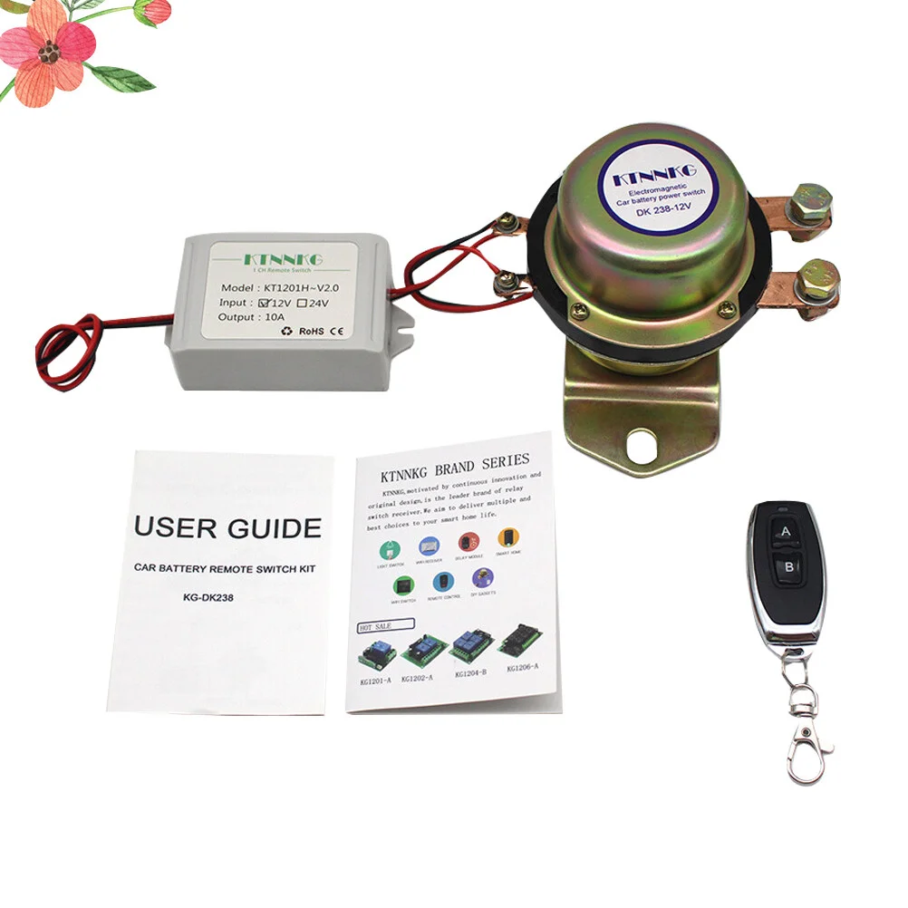 

Car Electromagnetic Power Main Switch 12V Large Truck Power Supply Leakage Power Off Switch with 50m Remote Controller