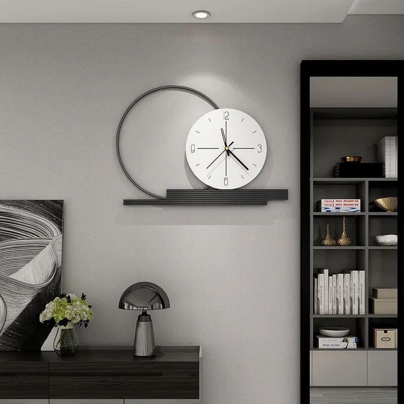 

Modern 3D Wall Clock Chinese Style Ornaments for Home Creative Wall Watch Black and White