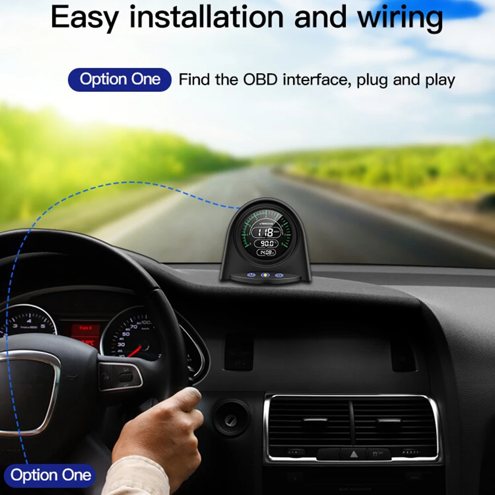 

X70 Car HUD Digital Speedometer Overspeed Alarm RPM Temp Gauge LCD Display Off-road Vehicle Accessories Multifunction Meter