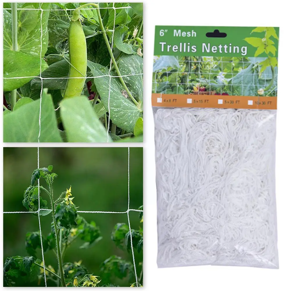 

Garden Plant Trellis Netting Heavy Duty Mesh Vine Landing Weaving Grow Frame for Vegetable Orchard Flower Cucumber Climbing V5P5