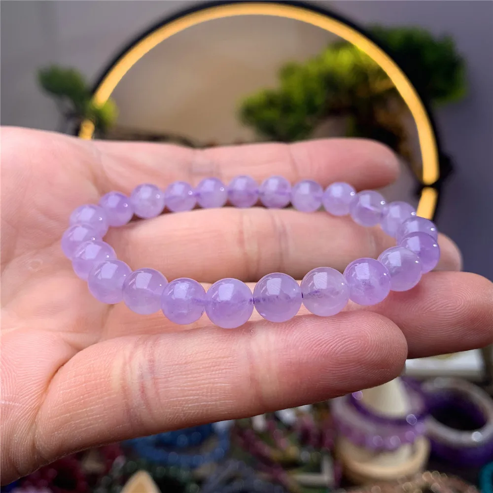 

Natural Lavender Amethyst Quartz Crystal Bracelet For Women Men Round Beads Healing Luck Gemstone Strands 8mm 10mm 12mm