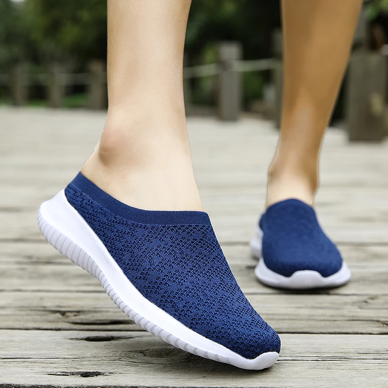 

Женские туфли на плоской подошве, Повседневные Дышащие сетчатые туфли большого размера, из плетеного полотна, для мам, 2022