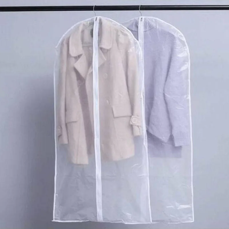 

5 Pcs/Lot Student Dormitory Short Jacket Long Coat Hanging Storage Bag Transparent Clothes Dust Cover PEVA Dust-proof Bag