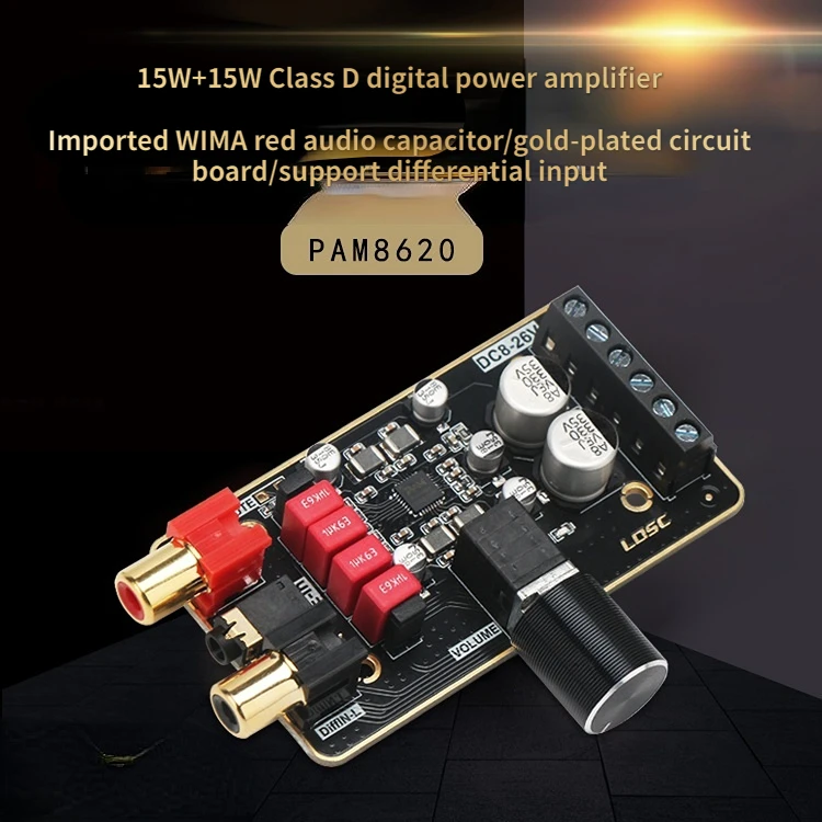 

PAM8620 Audio Amplifier Class D Digital Power Amplifier Board DIY Speaker 15W*2 Dual Channel Stereo Power Amplifier Module