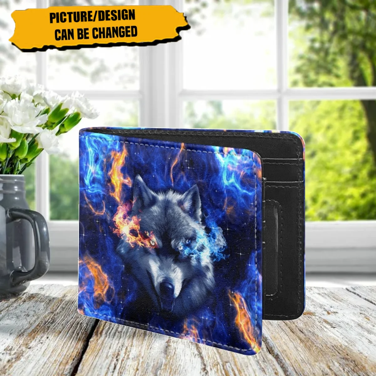 

Wolf Print Wallets Cool Pattern Leisure Multi-card Slots Men Wallets Brand Design Foldable Holder Card Male Money Bag Pattern 지갑