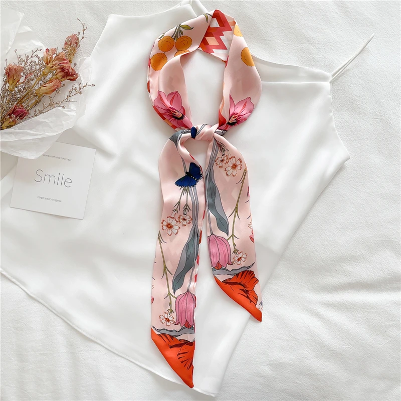Luxury Silk Scarf Women Hair Bands Ribbons Scrunchies Headband Ladies Wrist Wrap Bandana Foulard Accessories Bezel 2022 |
