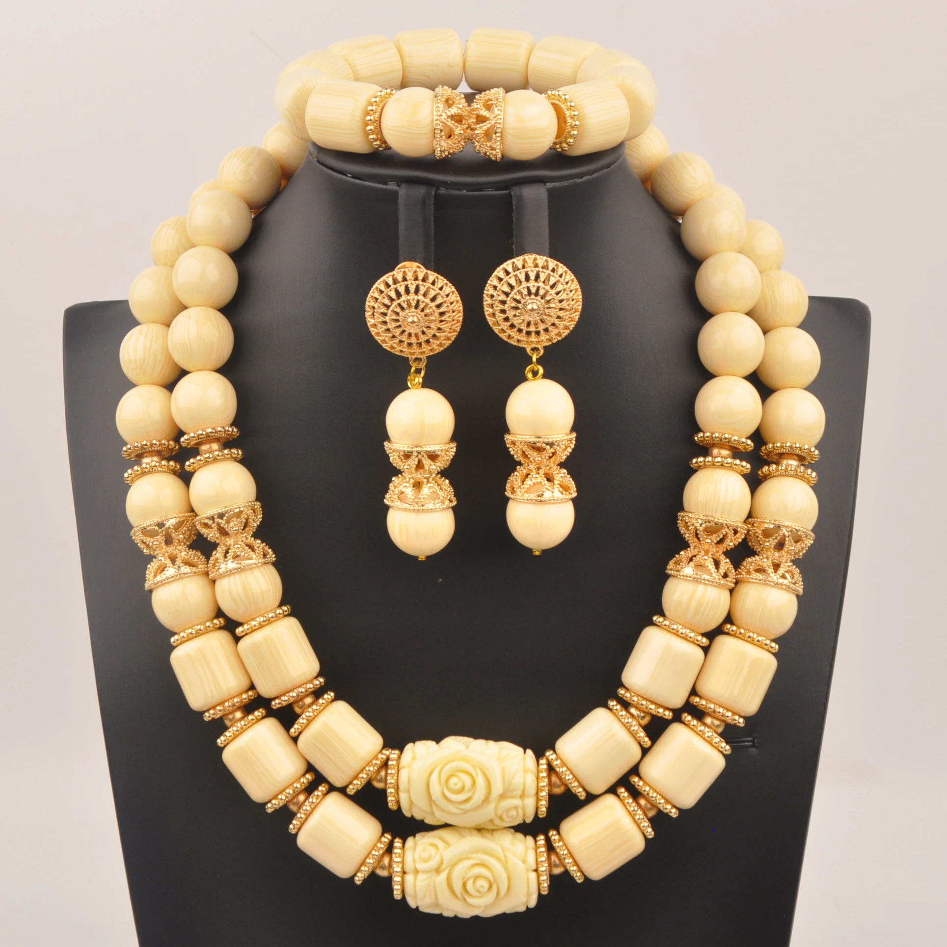 Нигерийские Свадебные африканские бусины белый искусственный коралл