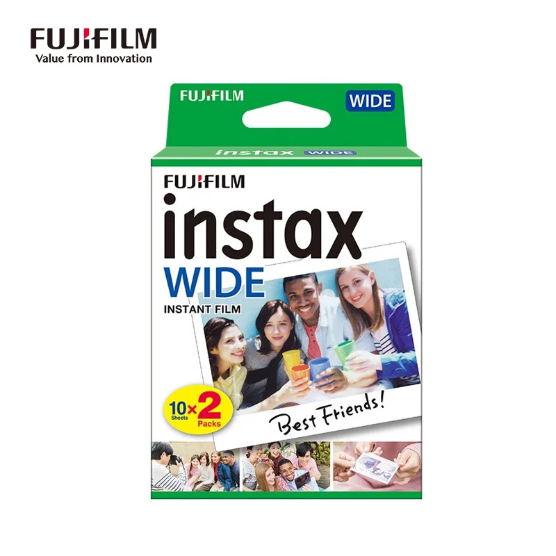 Tanie Oryginalne 20 Arkuszy 40 Arkuszy Fujifilm Instax Wide Instant Biała Krawędź Do Aparatu Fuji 100 200 210 300 500AF Lomography Photo