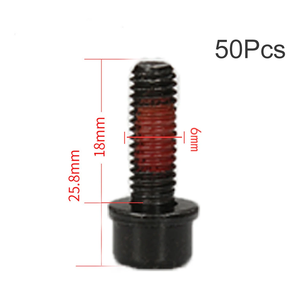 

50pcs Bicycle Disc Brake Caliper Screw Aluminum Alloy M6x18/20mm Screws With Spacer Fixing Bolts Bicycle Accessories