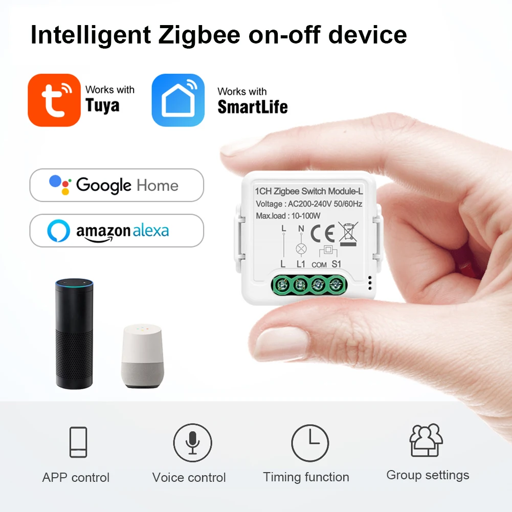 

Интеллектуальный модуль светильник еля света ZigBee 3,0, работает с Alexa Google Home Assistant, умный модуль переключателя жизни с поддержкой двухсторонне...