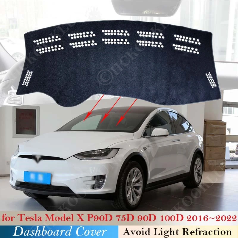 

Dashboard Cover Dash Board Mat Carpet Pad for Tesla Model X P90D 75D 90D 100D 2016 ~ 2022 Sunshade Cape Cushion Car Accessories