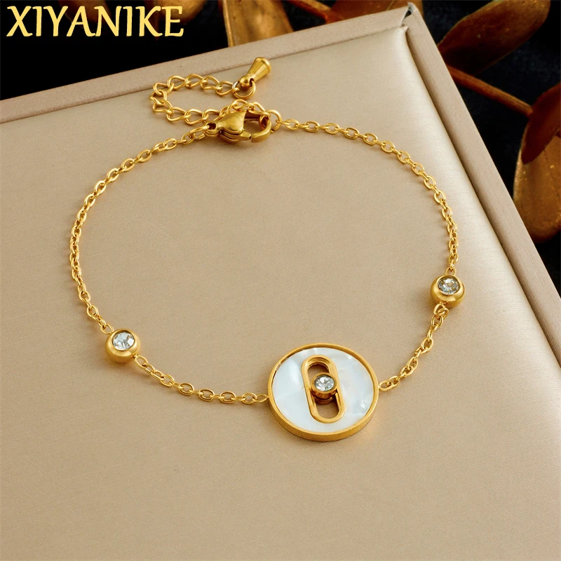 XIYANIKE 316L круглый белый корпус из нержавеющей стали креативный подвижный браслет с