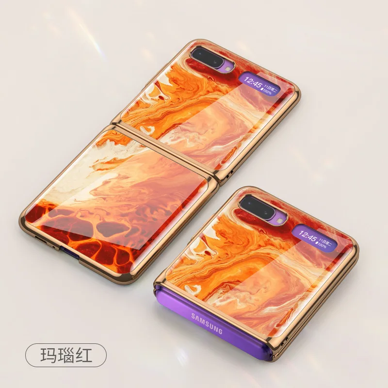 

Роскошный чехол из закаленного стекла для Samsung Galaxy Z, раскладной полноразмерный взрывозащищенный чехол F7000, чехол для Galaxy Z, флип-чехол