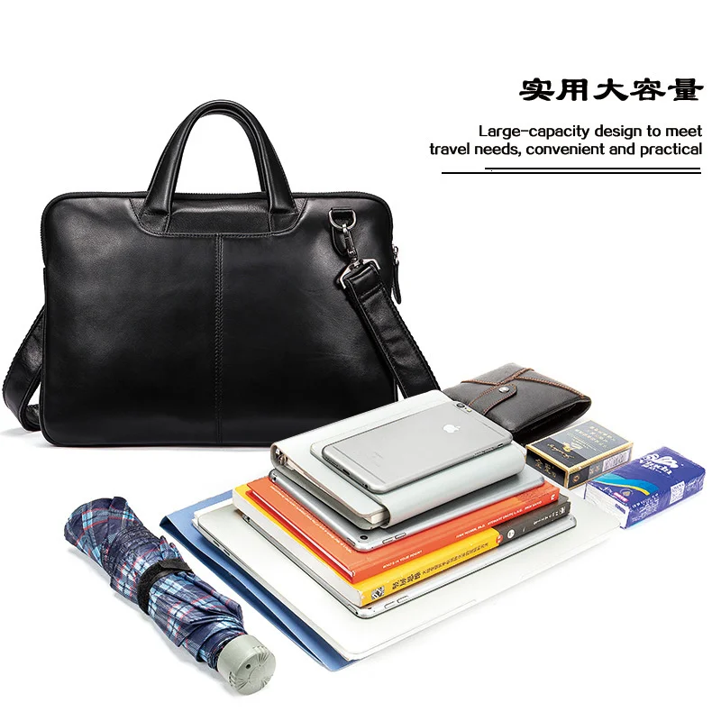 High Quality Men Briefcases Bag Business Men's Laptop Bag Genuine Leather Briefcase Men Leather Briefcases Male Bolso Hombre New
