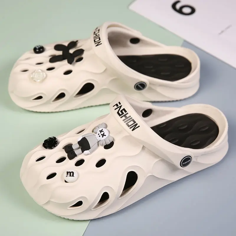 

35-45 Womens Mules & Clogs Female Sandals Summer Flat Heel Cartoon Casual Non-slip Beach Slippers Ladies Garden Shoes Hw27